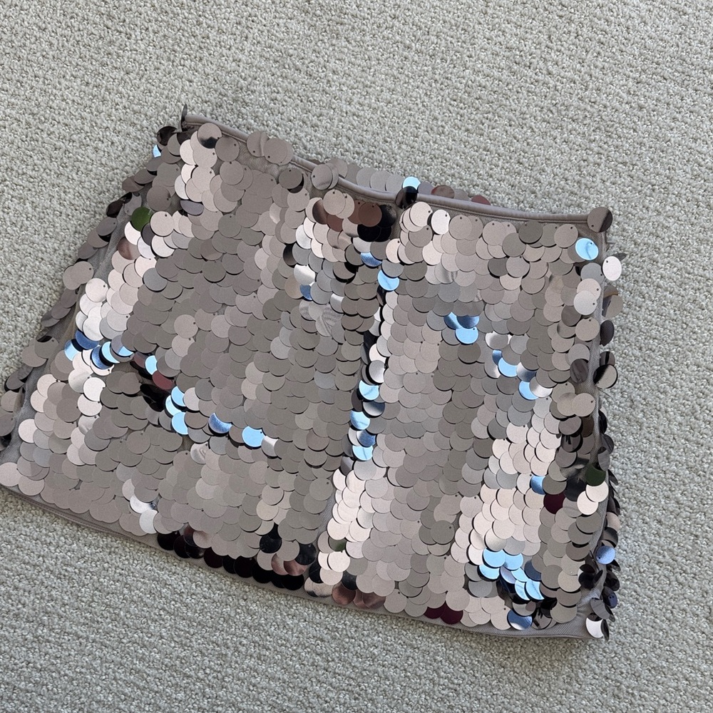 Abercrombie Sequin Mini Skirt - Silver and Pink